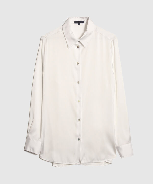Camisa Unicolor Manga Larga En Satin