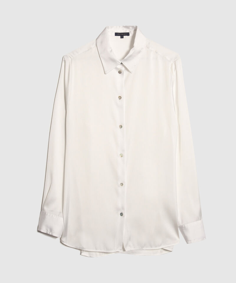 Camisa Unicolor Manga Larga En Satin
