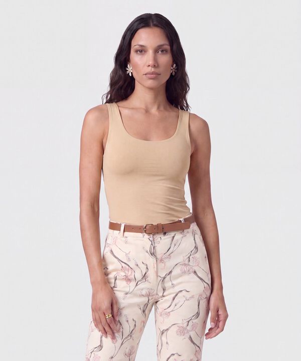 Top Sin Mangas Cuello U Para Mujer image number null