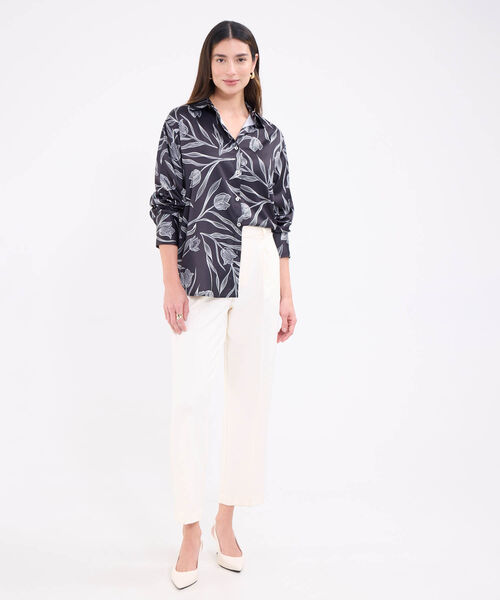 Camisa manga larga estampada para mujer image number null