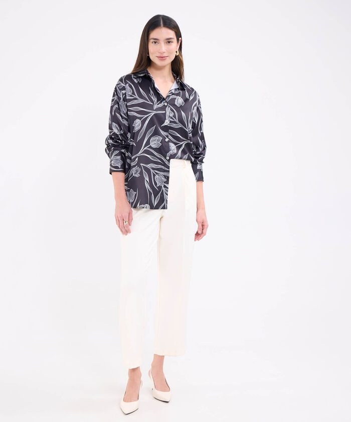 Camisa manga larga estampada para mujer