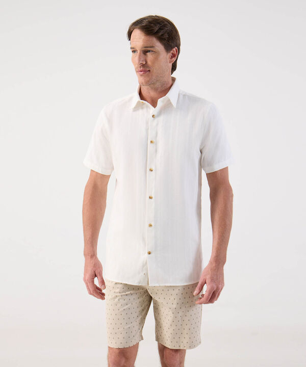 Camisa de Manga Corta Texturizada para Hombre