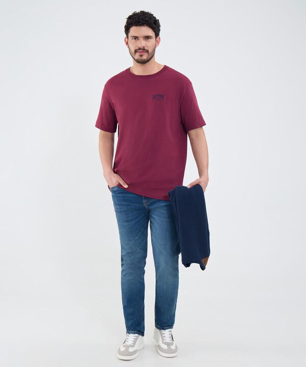 Camiseta Con Bordado Cuello Redondo