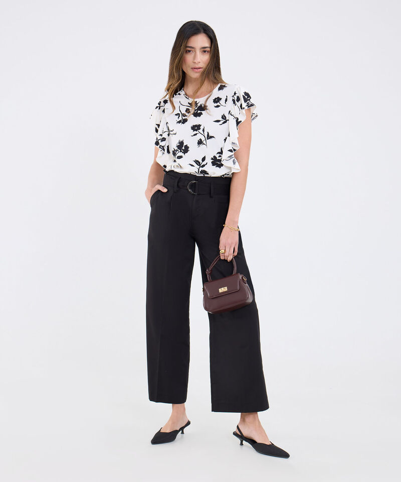 Blusa Estampada Y Manga Con Boleros