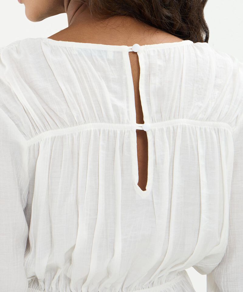 Blusa Texturizada Con Encauchado Para Mujer