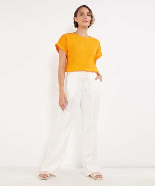 Pantalón Bota Recta En Lino image number null