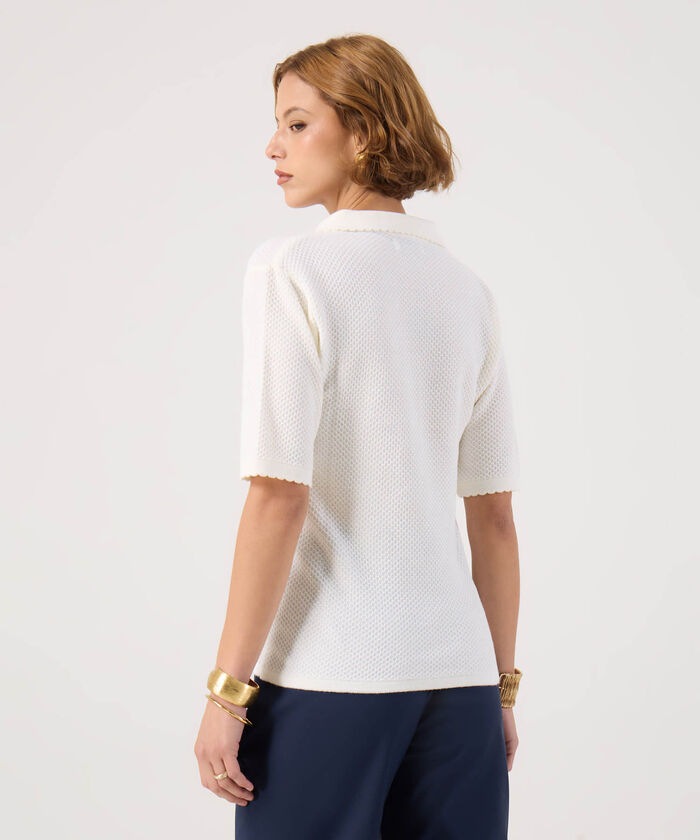 Polo texturizada unicolor 