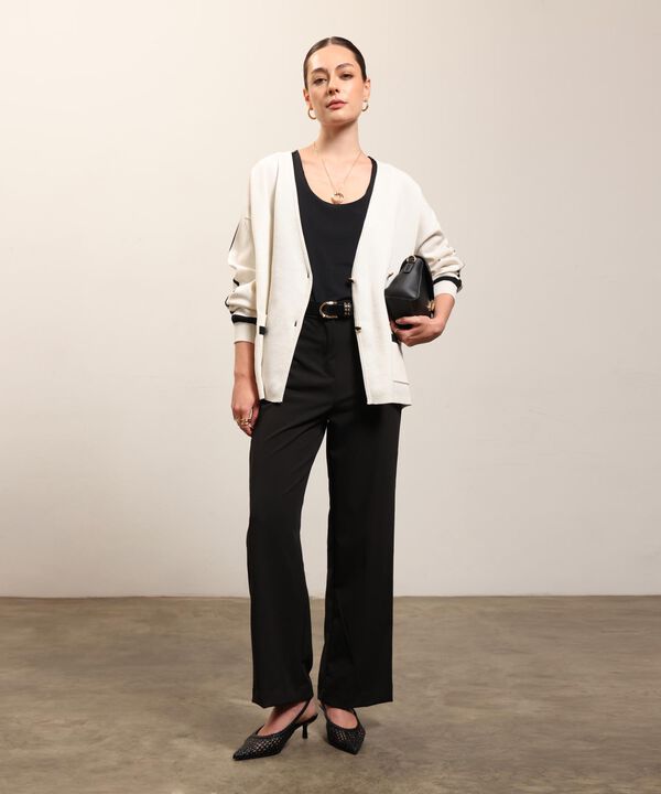 Cardigan De Punto Doble Botonadura Mujer