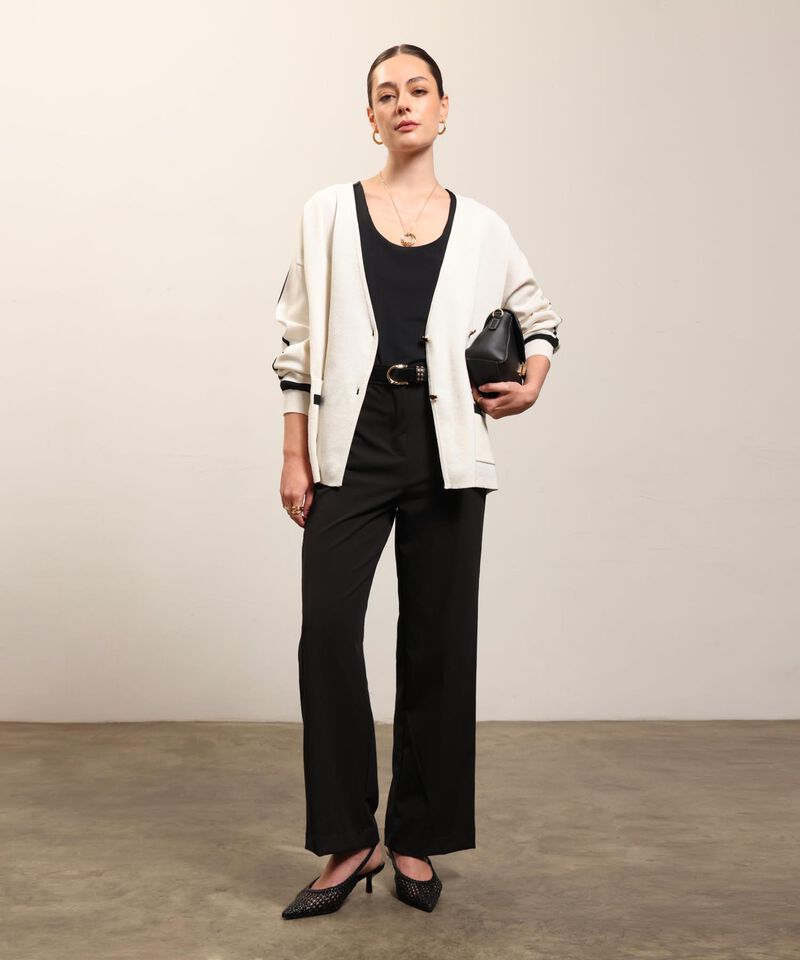 Cardigan De Punto Doble Botonadura Mujer