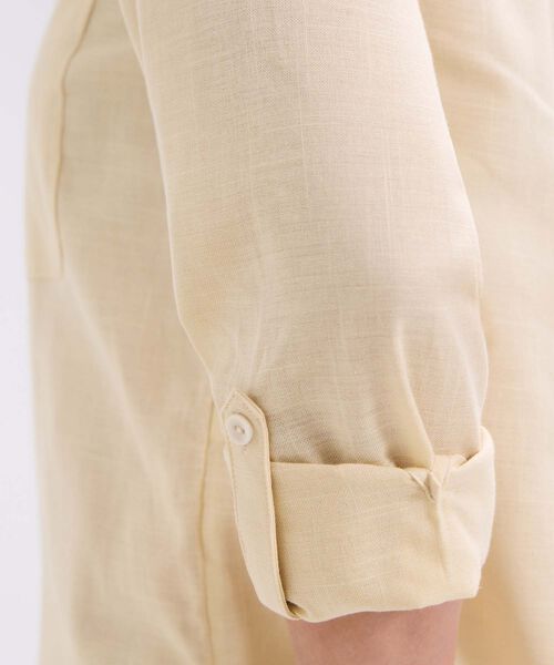 Blusa manga larga unicolor para mujer