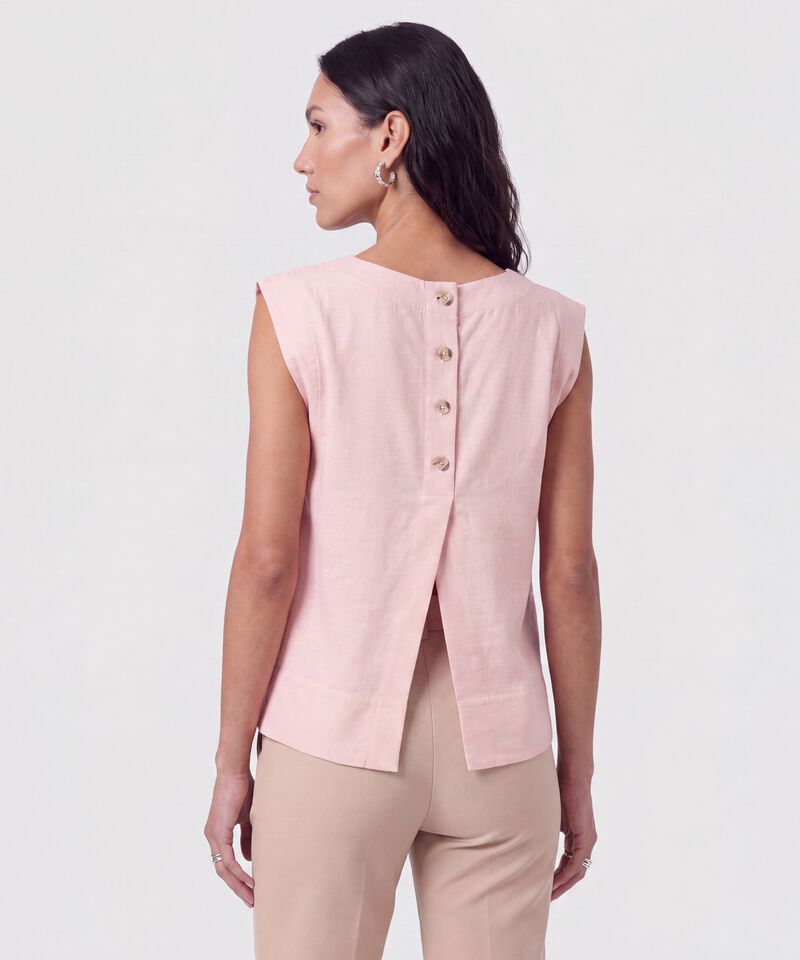 Blusa Cuello Plano Con Hombreras Para Mujer