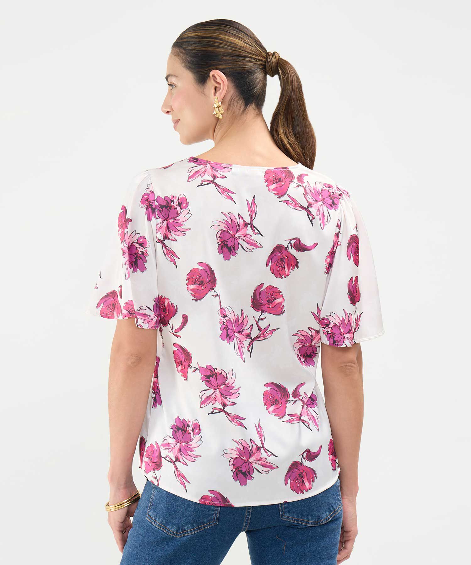Blusa Estampada Escote en V