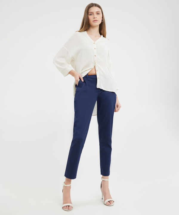 Pantalon Basico Bolsillos Diagonal