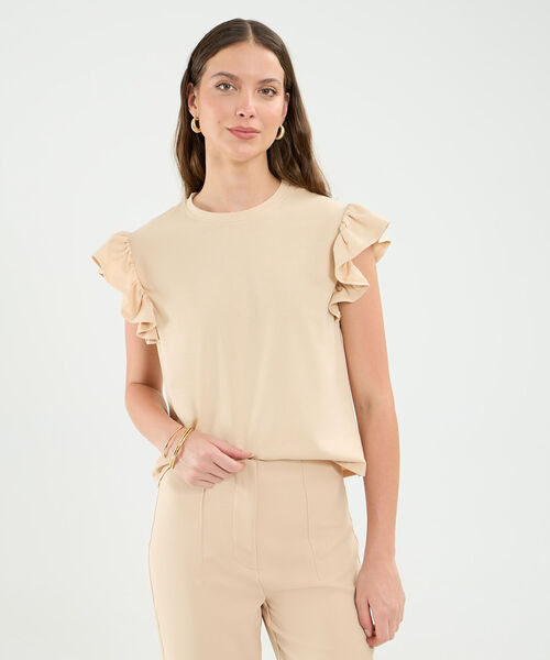 Camiseta Manga Corta Con Boleros Para Mujer image number null