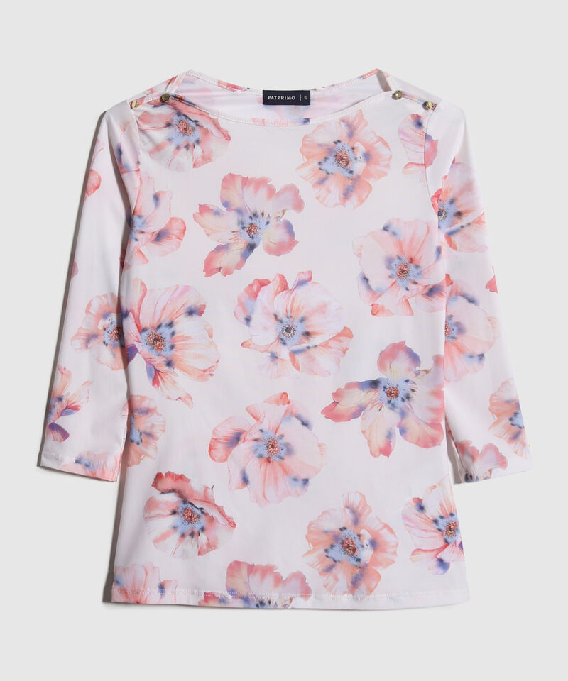 Camiseta Manga 3/4 Con Botones En Hombro