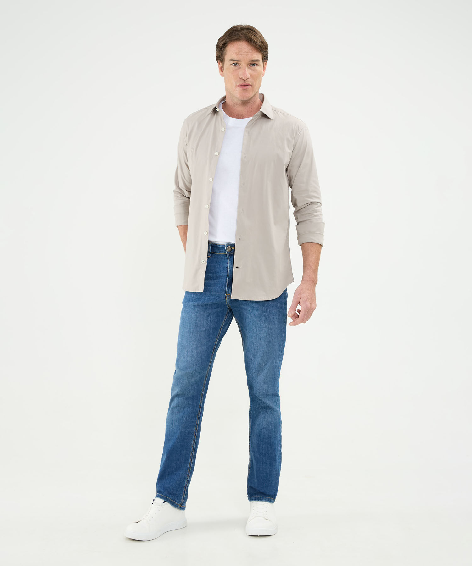 Camisa Corbatera Manga Larga Cuello Formal