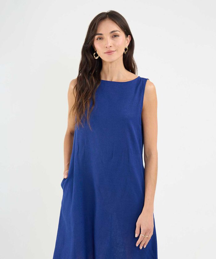 Vestido en Efecto Lino