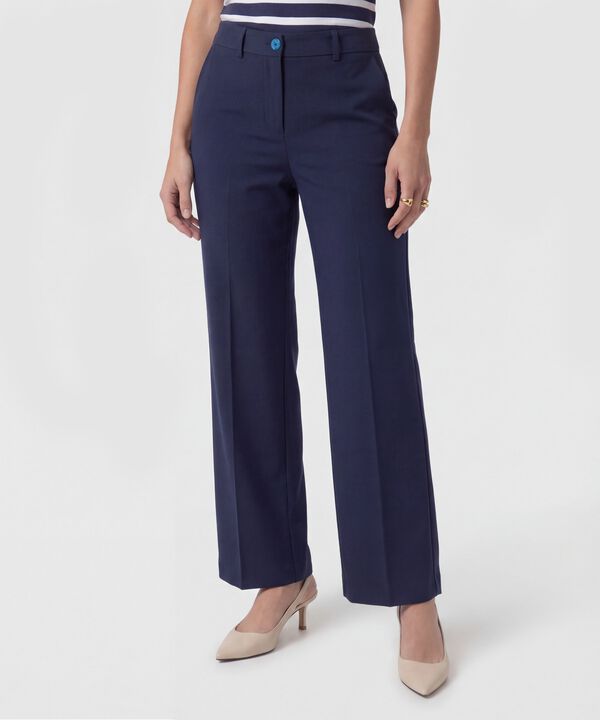 Pantal&oacute;n Unicolor Con Pinzas Para Mujer image number null