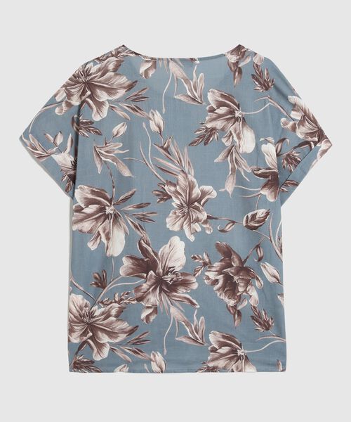 Blusa Cuello Redondo Estampada  image number null