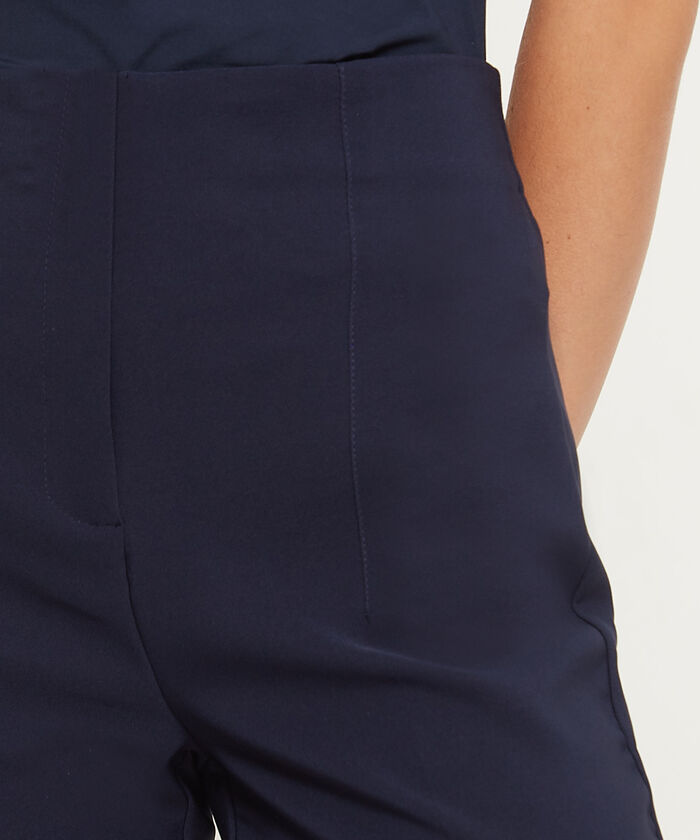 Pantalón Tiro Alto Largo Al Tobillo Unicolor