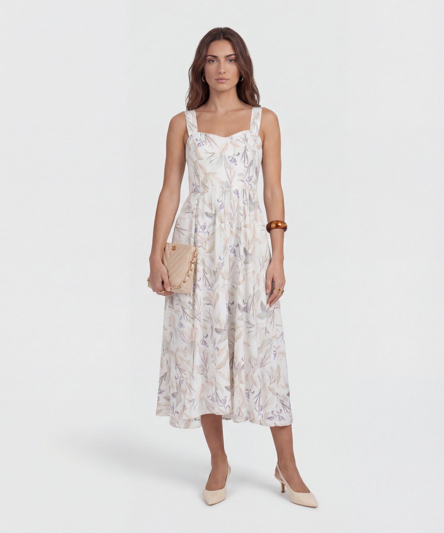 Vestido Medio de Tirantes Anchos para Mujer