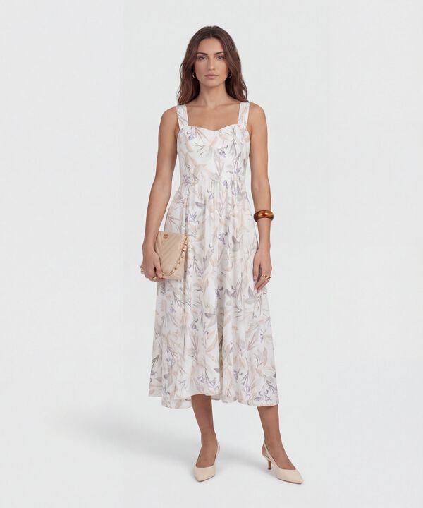 Vestido Medio de Tirantes Anchos para Mujer image number null