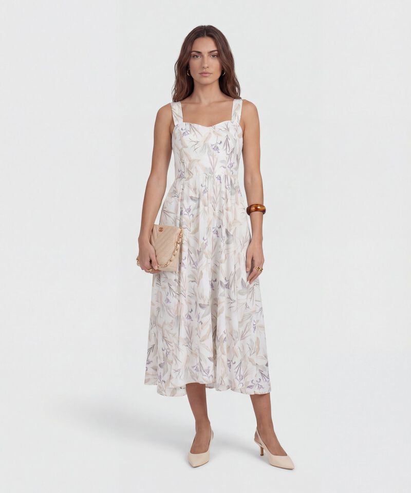 Vestido Medio de Tirantes Anchos para Mujer