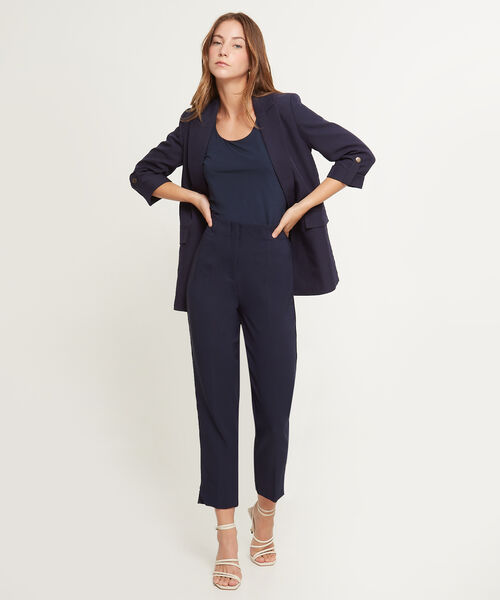 Pantalón Tiro Alto Largo Al Tobillo Unicolor image number null