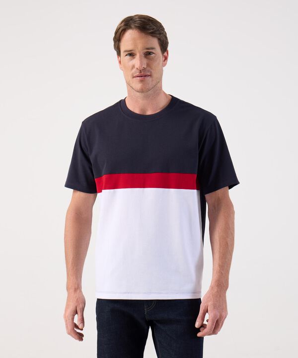 Camiseta Para Hombre Bloques de Color image number null