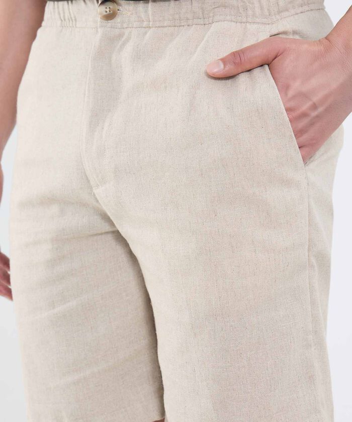 Bermuda En Lino Con Bolsillos