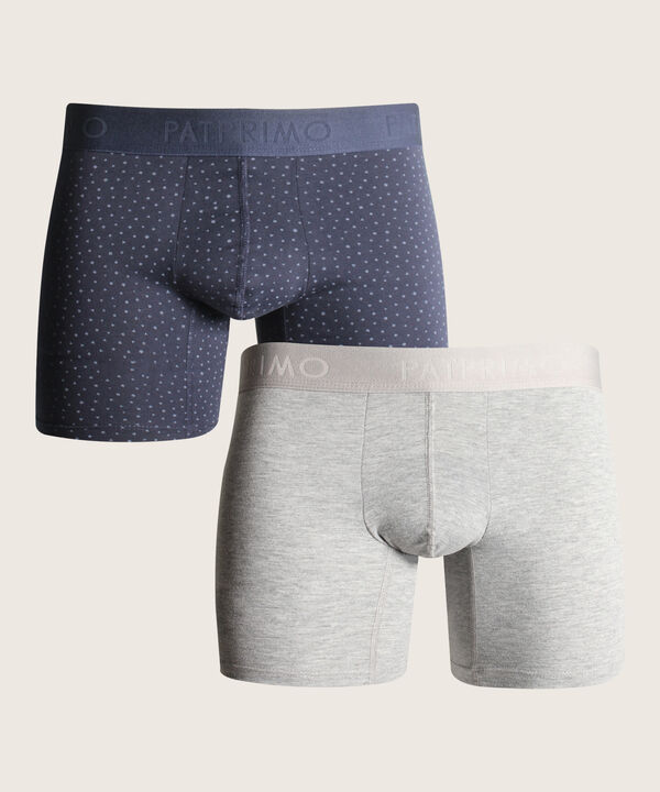 Boxer Pack X2 Pantaloncillo Medio El&aacute;stico Expuesto Estampado Mini - Unicolor image number null