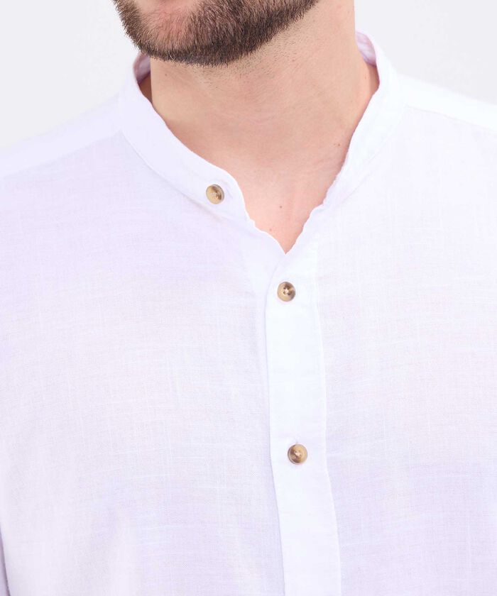 Camisa manga corta unicolor para hombre
