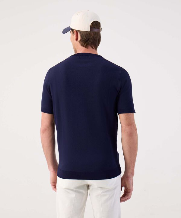 Camiseta de Punto Fino para Hombre Manga Corta