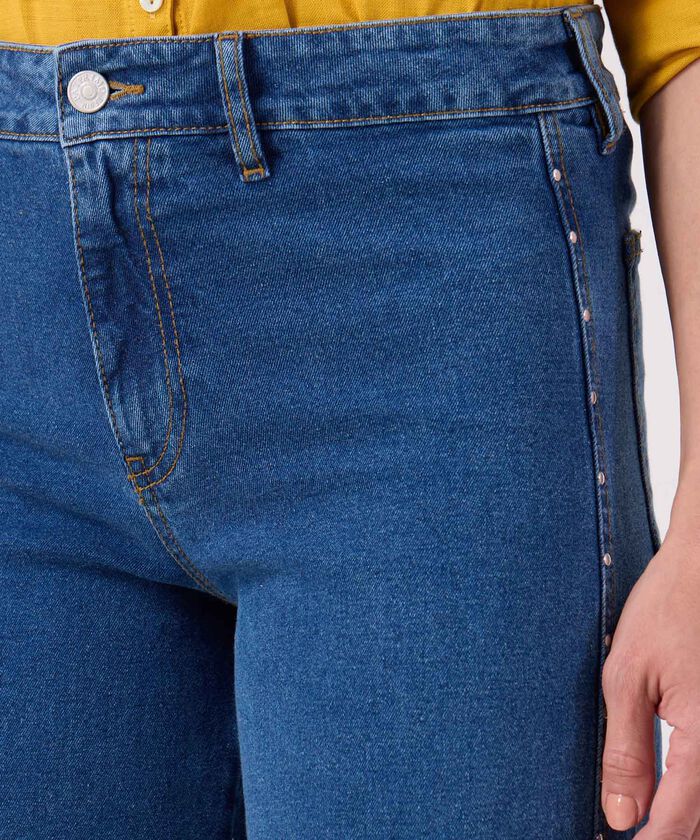 Jeans Wide Leg Tono Azul Medio 