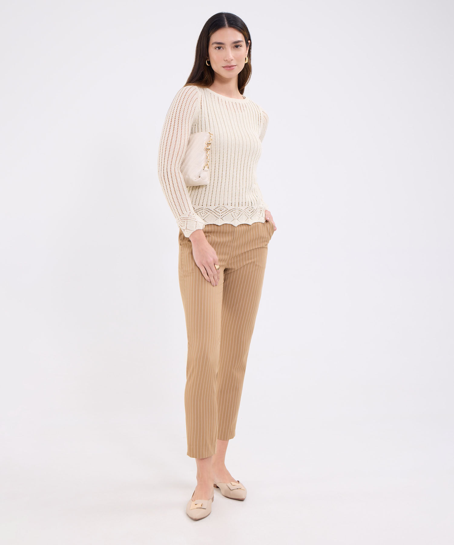 Pantalon estampado con cinturón incluido y hebilla para mujer