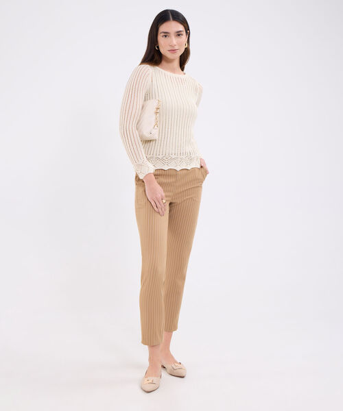 Pantalon estampado con cinturón incluido y hebilla para mujer image number null