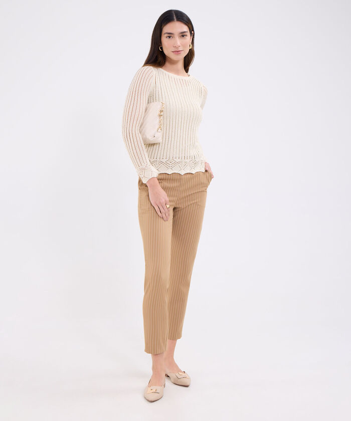 Pantalon estampado con cinturón incluido y hebilla para mujer