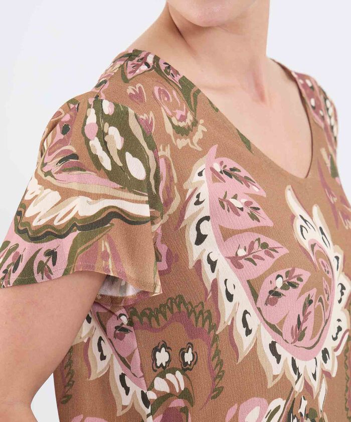 Blusa Estampada Escote En V