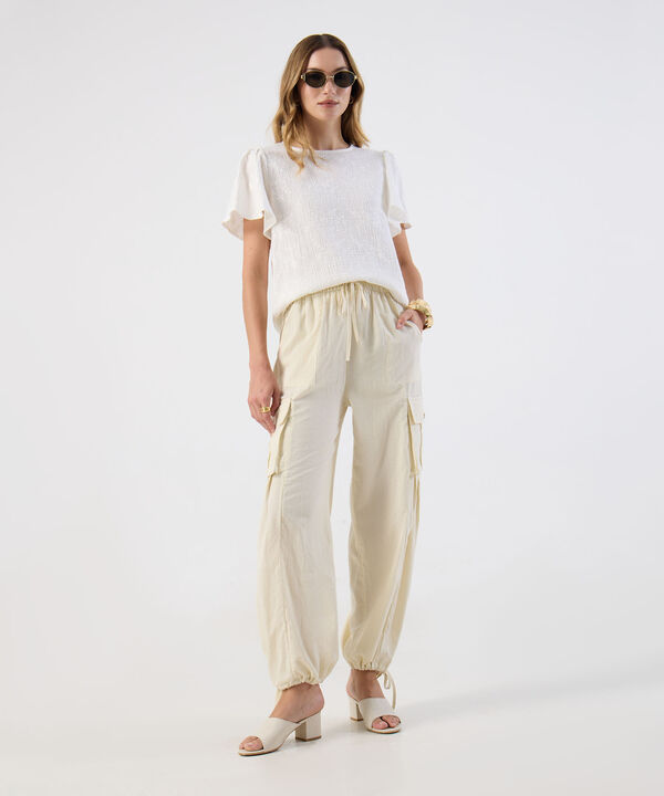 Pantal&oacute;n Cargo Casual Ajuste El&aacute;stico Para Mujer