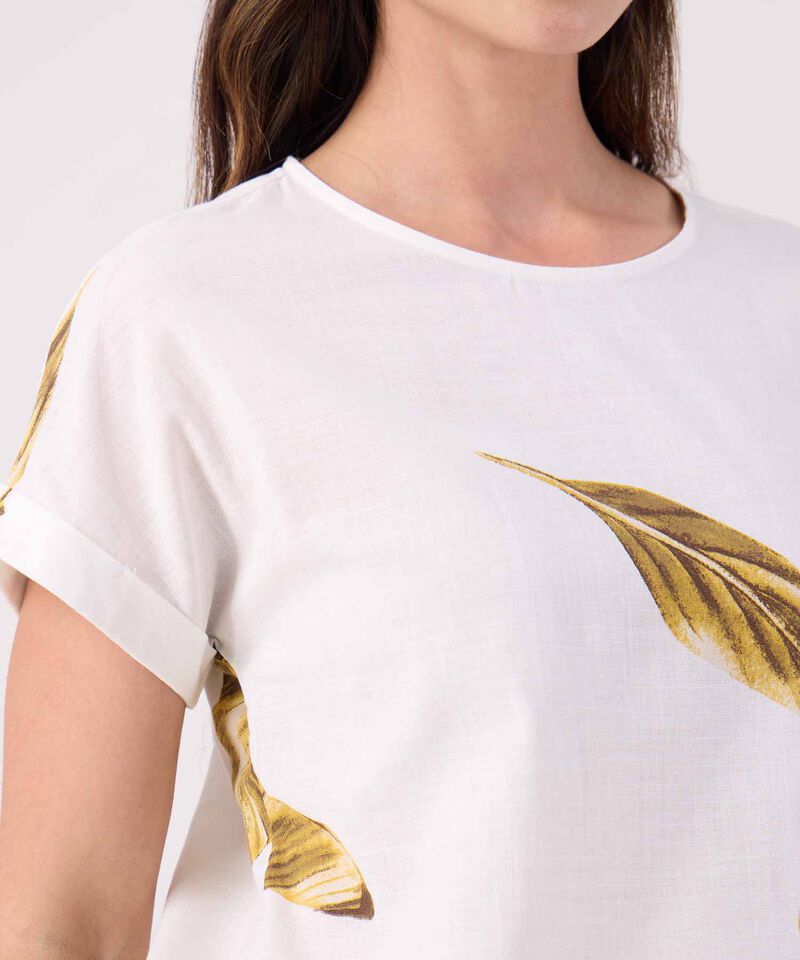 Blusa Estampada Cuello Redondo 