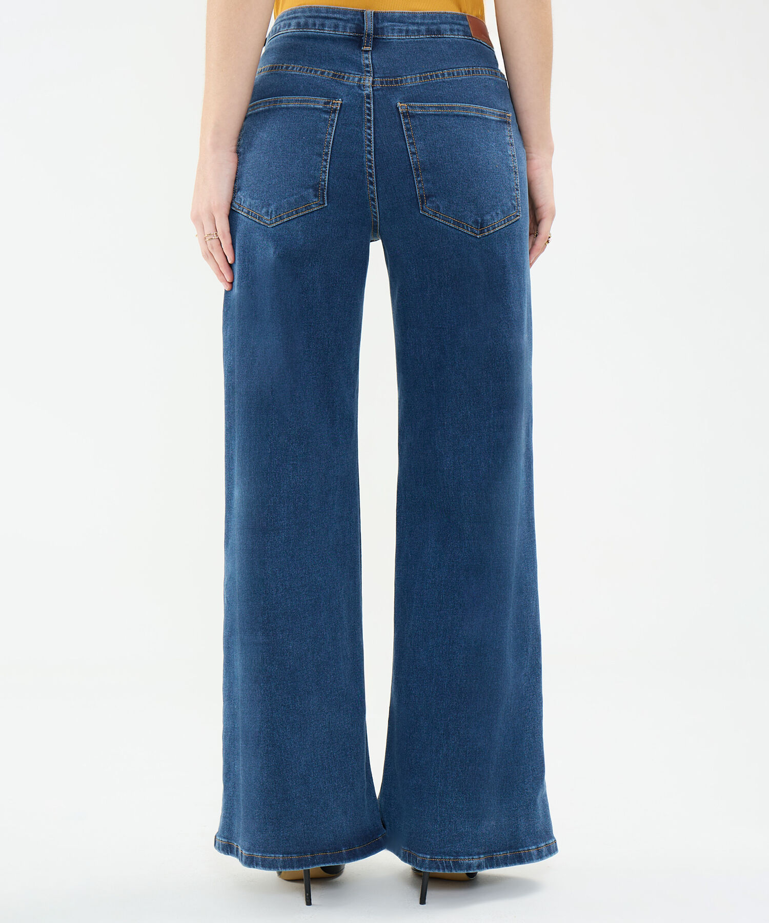 Jeans Wide Leg Tono Oscuro