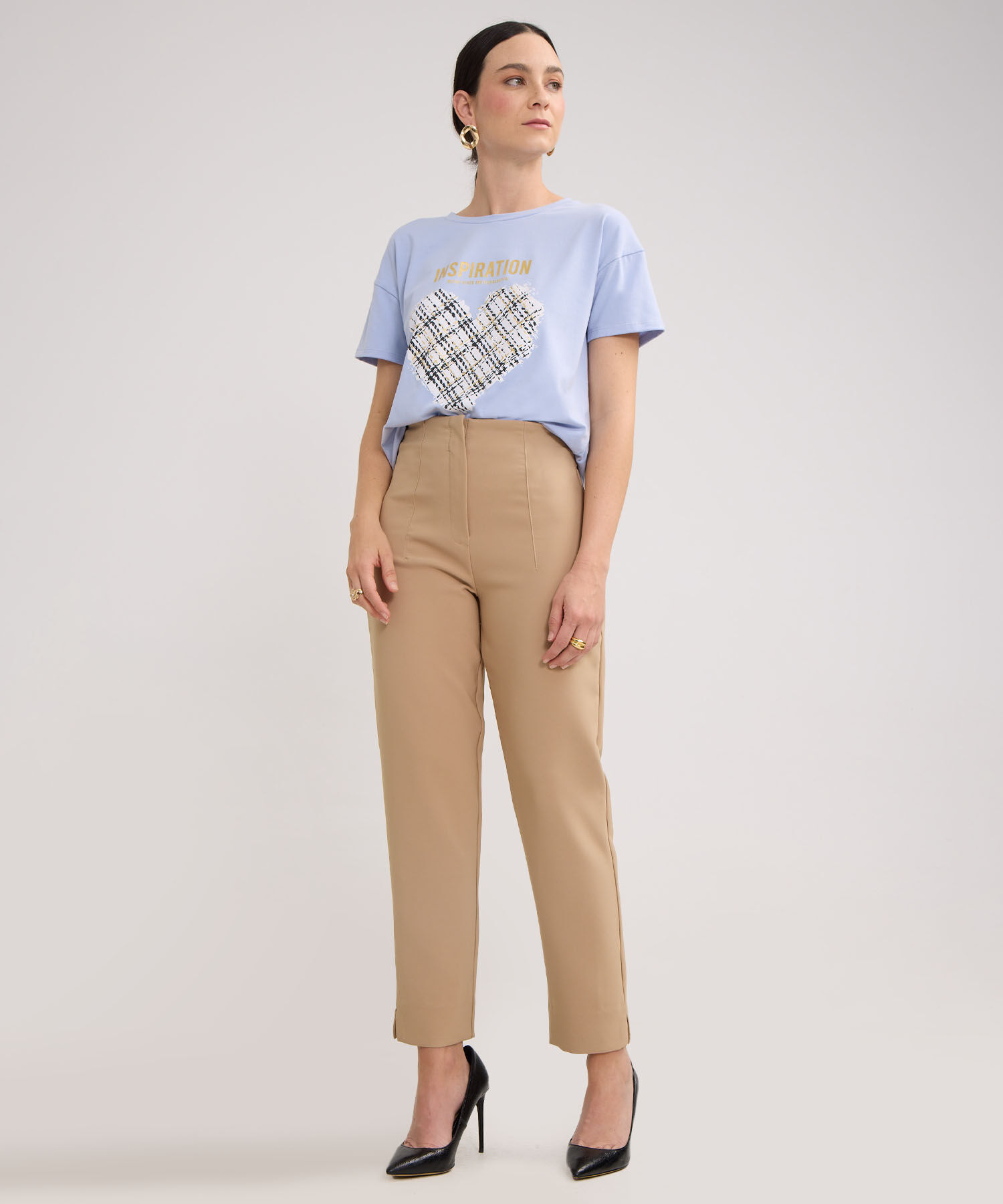 Pantalon Tiro Alto Unicolor