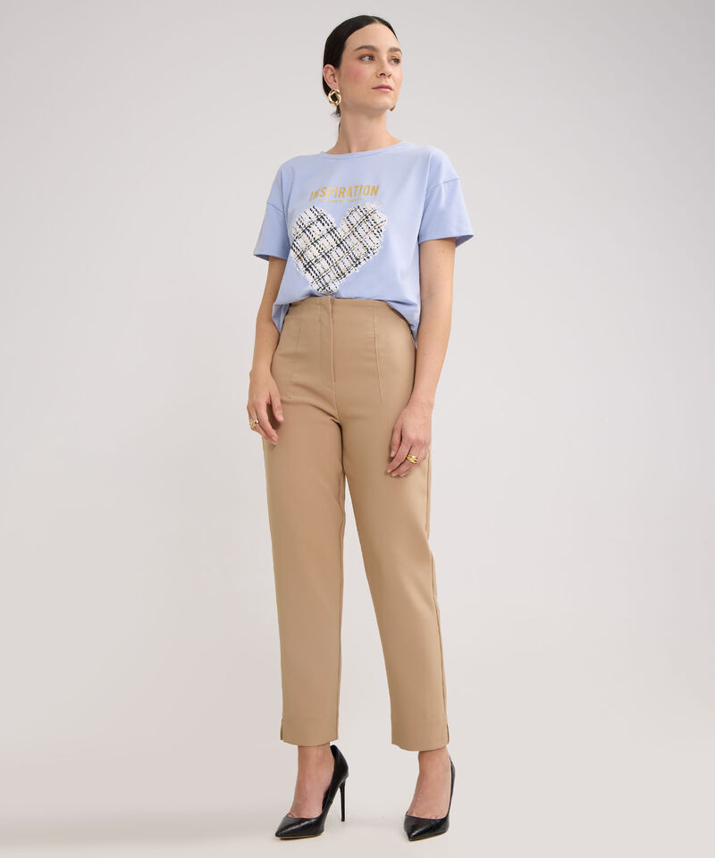 Pantalon Tiro Alto Unicolor