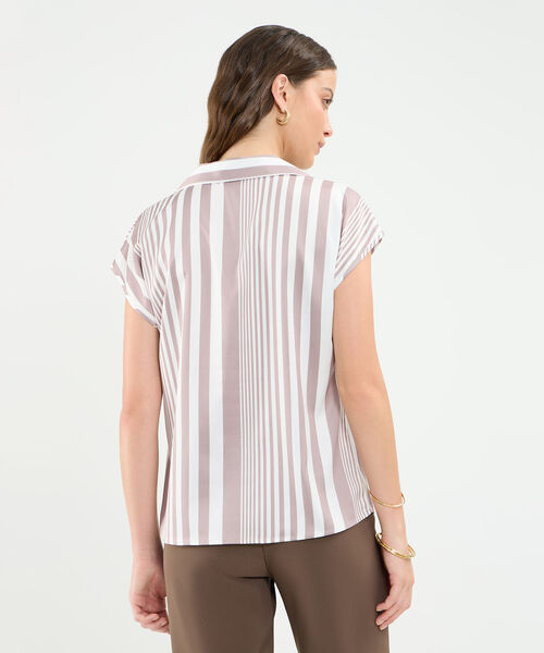 Blusa Manga Corta Corrida En Satin Para Mujer