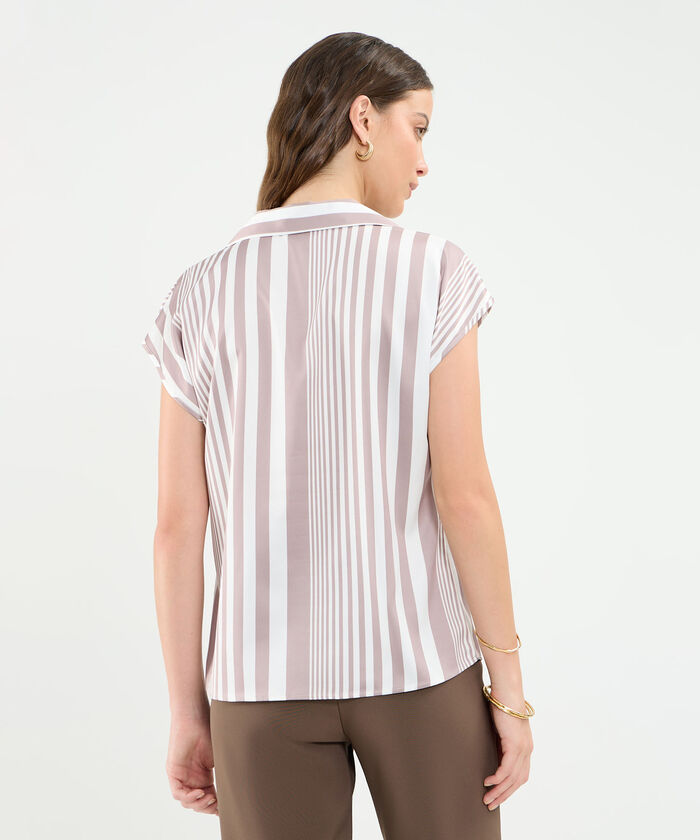 Blusa Manga Corta Corrida En Satin Para Mujer