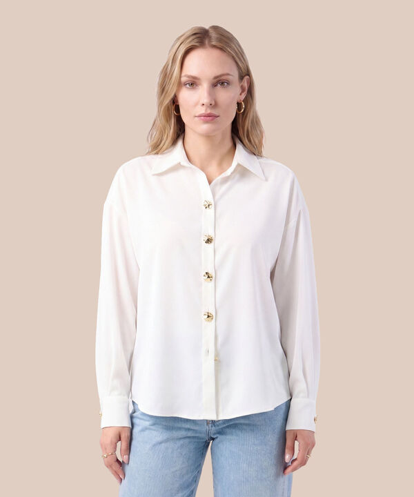 Camisa Con Botones Dorados Para Mujer image number null