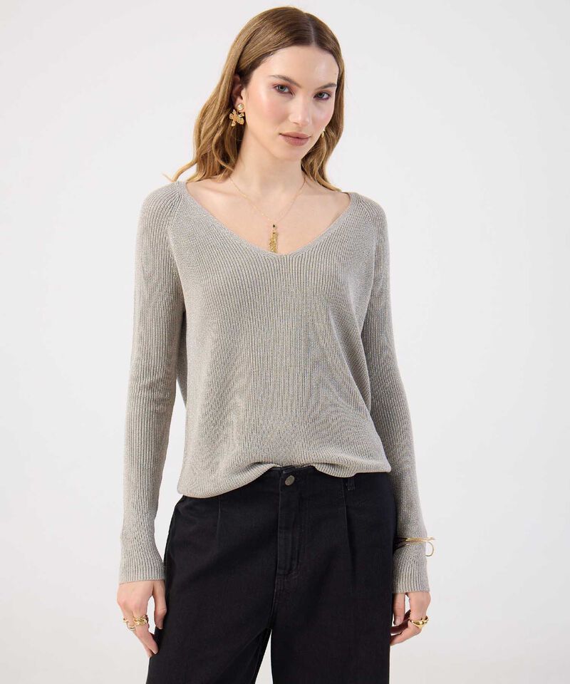 Saco Fino Tejido Cuello V Elegante Para Mujer