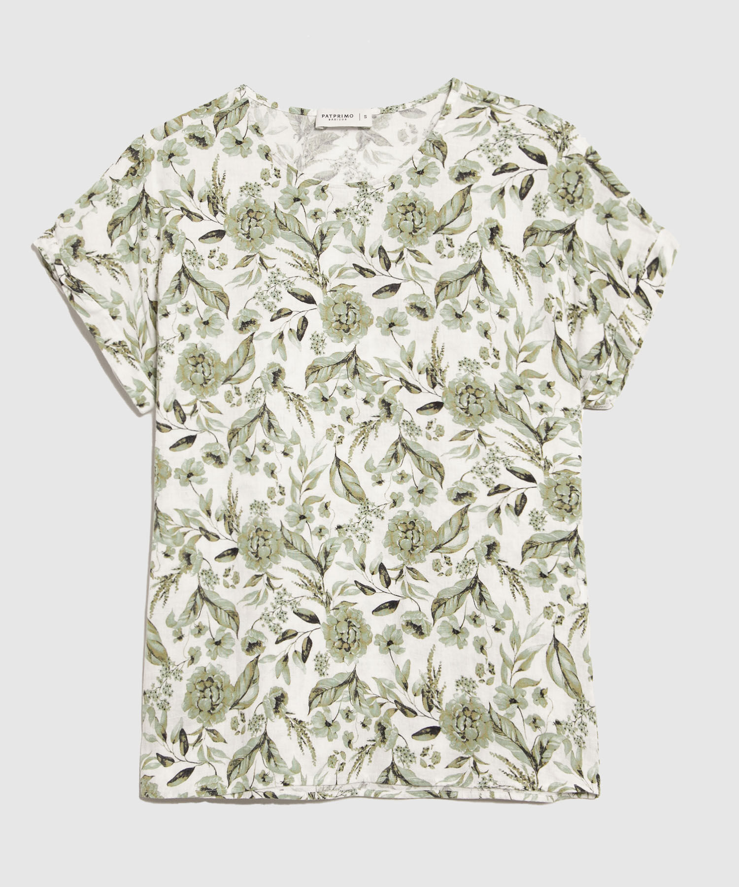 Blusa Estampada en Efecto Lino