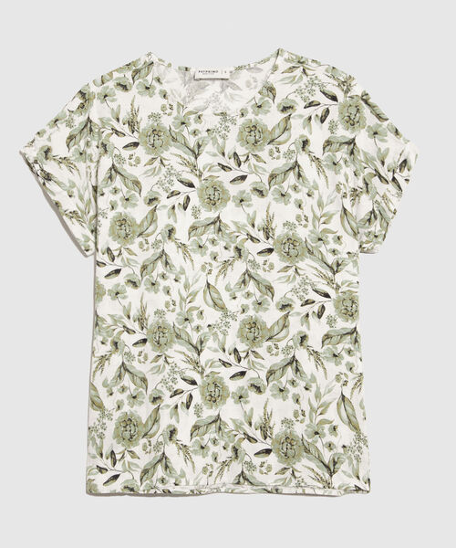 Blusa Estampada en Efecto Lino