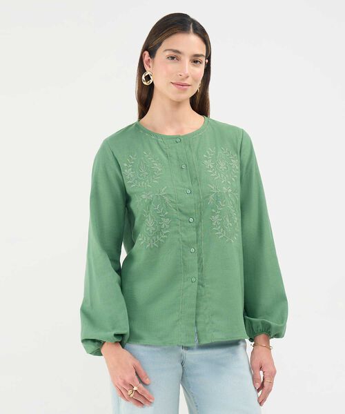 Blusa Bordado Bot&aacute;nico image number null
